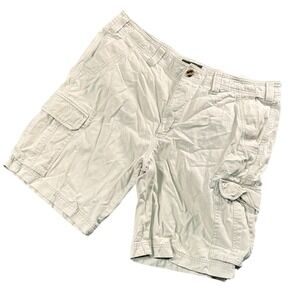 VTG Eddie Bauer Cargo Shorts Mens 37 Tan Cotton Utility Gorpcore Outdoor